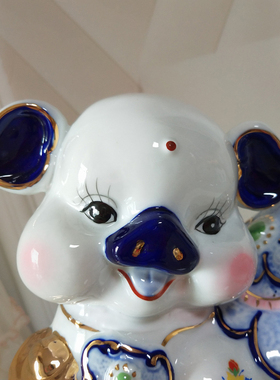 猪存钱罐陶瓷招财生肖生日礼物只进不出猪装饰创意猪零钱罐大号