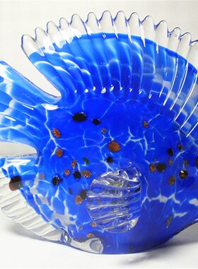 鱼缸布景工艺品博山琉璃鱼创意小摆件玻璃艺术品家居新房装饰品