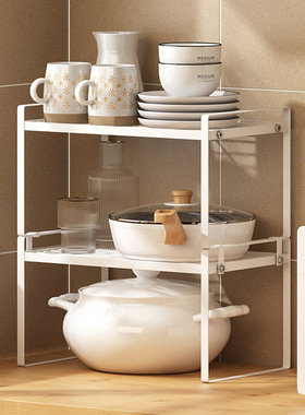 厨房多层置物架日式橱柜隔板分层整理架台面收纳铁艺调料架香料架