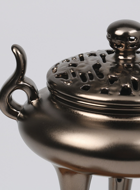 新中式陶瓷香炉摆件 样板房家居客厅书房古典禅意软装饰品卧室