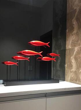 招财鱼电视柜摆件现代简约客厅创意家居玄关装饰摆设乔迁新居礼物