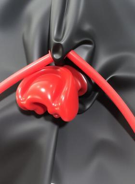 成人2D乳胶头套BDSM带拉链乳胶可装配头套latex