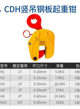 CD模锻竖吊钢板起重吊钳吊装钢板夹吊钩吊具工字钢型钢钢板起重钳