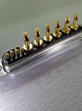 同轴射频D-SUB(13W6)焊线母头实心级7+6芯射频焊线母座连接器