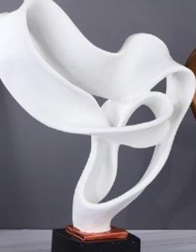 现代简约创意飘带雕塑摆件样板房售楼处桌面玄关茶几书桌书柜饰品