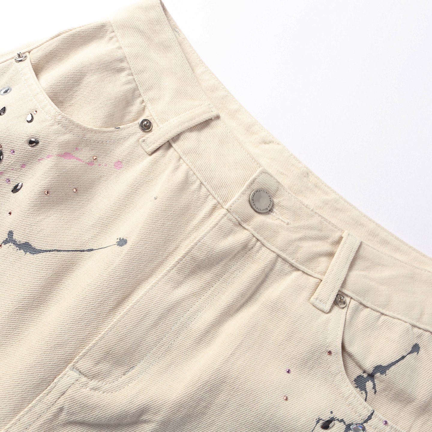 ANDREA MARTIN2026春季新款烫钻泼墨铆钉宽松女牛仔阔腿休闲长裤,淘宝优惠券,粉丝福利购,淘宝优惠卷