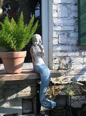 美人鱼花园庭院装饰摆件落地水池阳台露台布置创意户外工艺品摆设