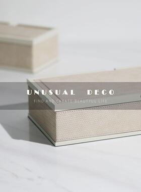 现代简约欧式轻奢编织皮首饰盒收纳盒卧室衣帽间梳妆台售楼处摆件