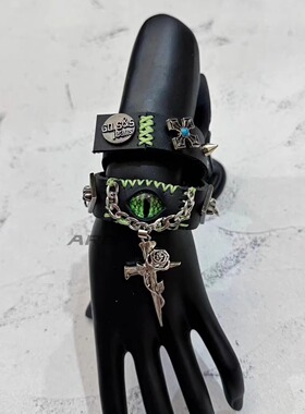 ARB原创小众项圈 情侣拍照暗黑哥特重工朋克真皮choker纯手工定制