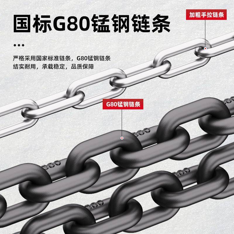 三角手拉葫芦一吨1tm2TT5T10吨6米手动葫芦单链起重倒链吊葫芦 - 图1