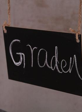 复古田园花架实木黑板小推车摆件阳台花店落地置物架家居店铺装饰