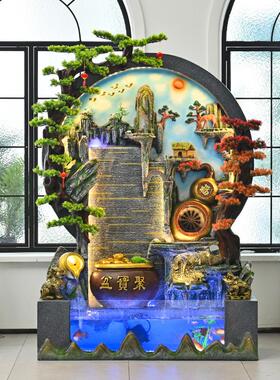 水幕屏tb-79855墙流水风断摆件户外庭隔院喷装泉景观公司酒店假山