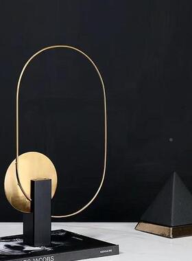 现代简约几厅何铁艺金属件客办035室展示柜样板间公桌面装饰品摆