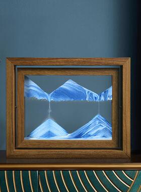 创框意沙画沙漏摆件可转客厅REU玄关装饰品桌面相流办公翻室轻奢