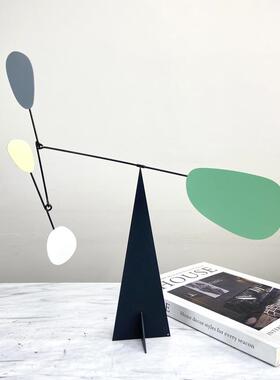现代简约北欧莫迪色几何饰动态平衡摆件板样兰房售楼处TJE软装品