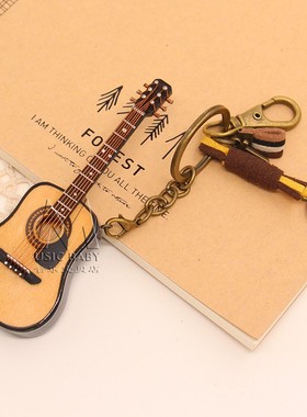 迷你民谣吉他模型尤克里里模型摆件生日礼物送好朋友老师客厅装饰