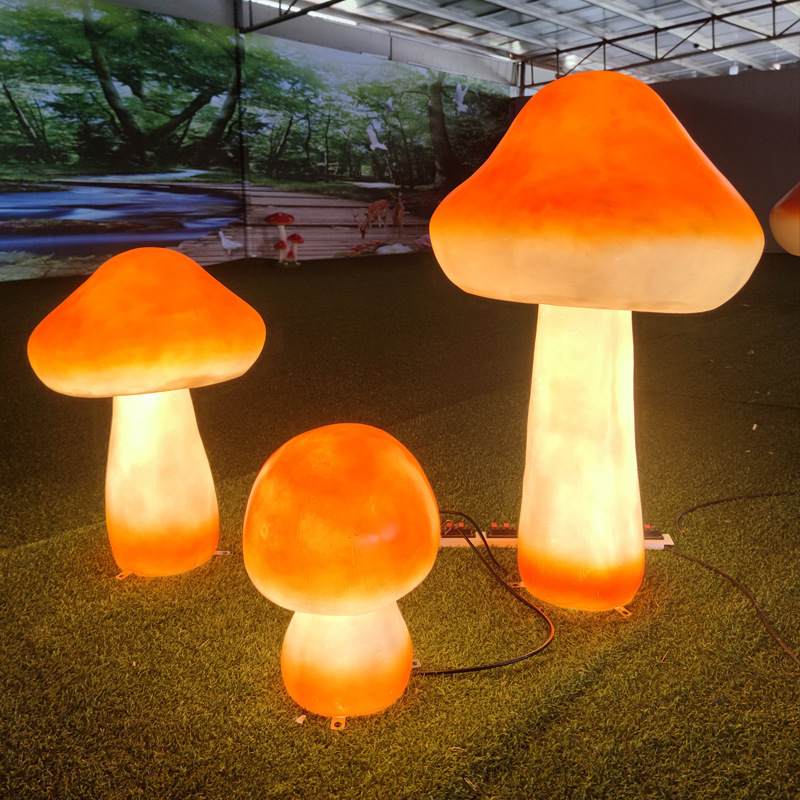 户外发光玻璃钢蘑菇灯庭院灯园林景观灯防水草坪灯亮化工程装饰灯 - 图2
