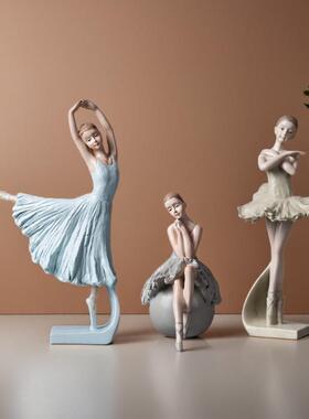 ins风跳芭蕾舞女孩树脂摆件家居少女心房间艺术装饰品生日礼