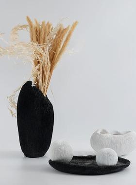 现代极简创意树脂珊瑚纹花瓶北欧家居样板房酒店客厅插花饰品摆件