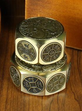 八面转钱十面转龙手把件黄铜工艺解压魔方创意雕刻高档龙年手把件