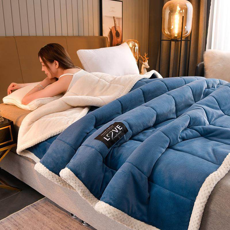 双面牛奶绒三层夹棉加厚毛毯双面绒盖毯羊羔绒毯子贝贝绒双人盖毯,淘宝优惠券,粉丝福利购,淘宝优惠卷