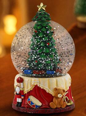 雪花圣诞树水晶球节日装饰品创意家居摆件树脂工艺品定制