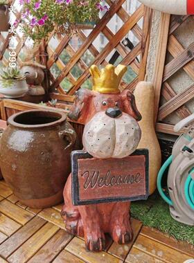 极速花园狗装饰古爱WKA欢迎可牌迎宾摆件工艺礼品家居软装饰品园