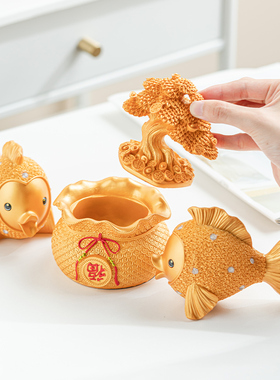 极速乔迁新居礼品年年有鱼轻奢摆件创意家居客厅酒柜电视柜招财装