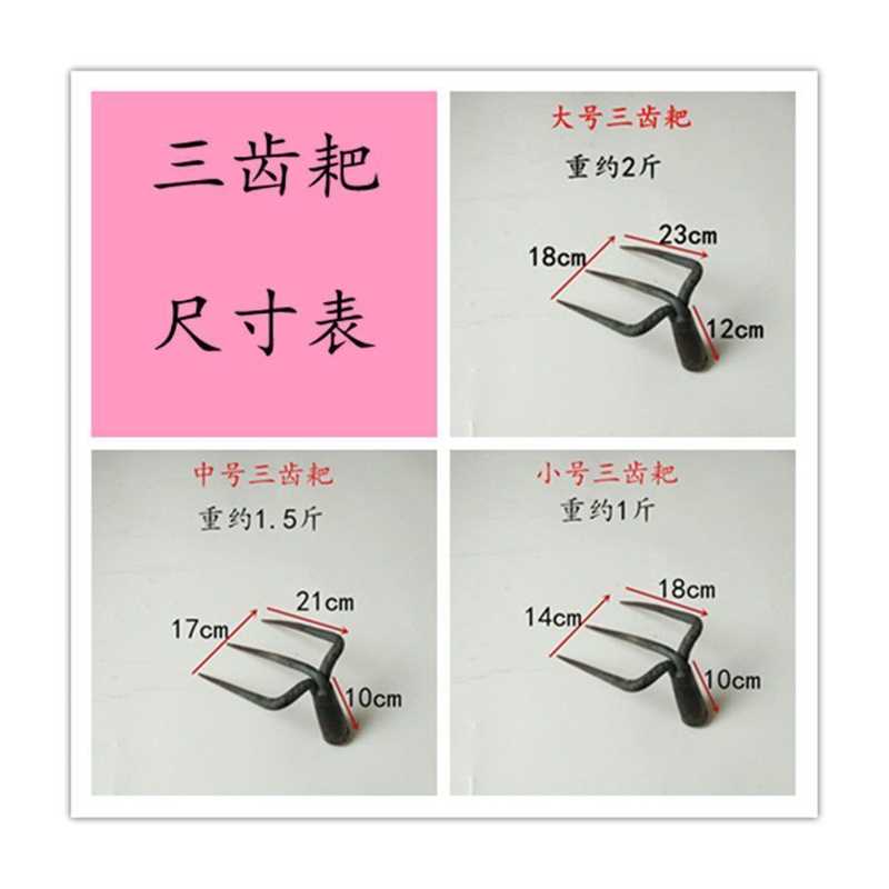铁耙农用工具钢耙子抓钩钉耙三四齿耙松土耙翻土耙泥耙园林耙包邮 - 图3