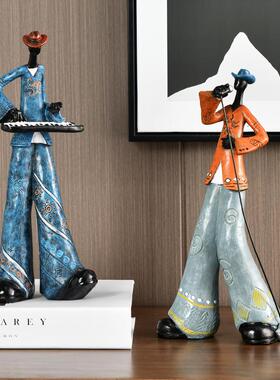 极速欧式创意乐队摆件艺术乐器音乐人物客厅玄关酒柜电视柜家居装