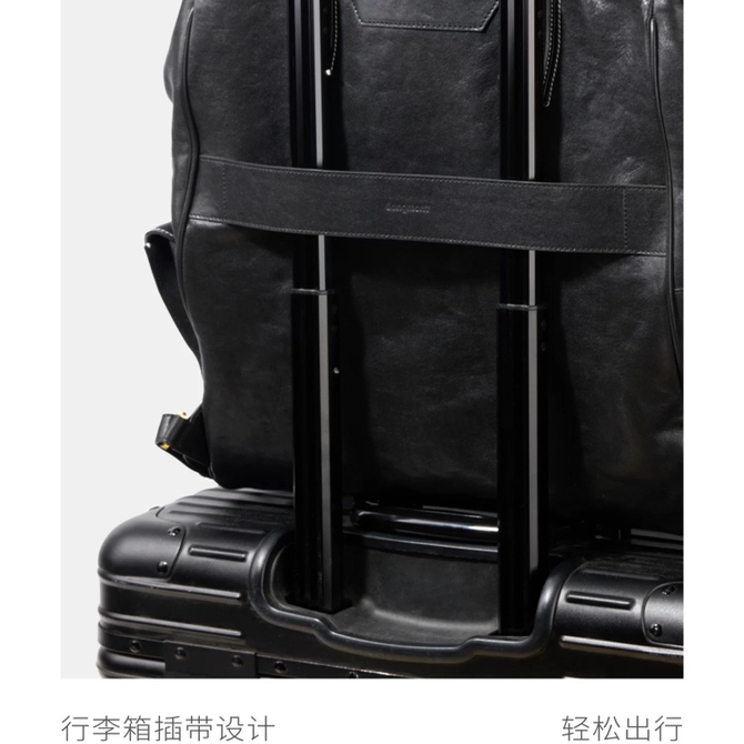 LUMANNIQI真皮旅行游历双肩包登山包防水植鞣皮大容量通勤电脑包 - 图0