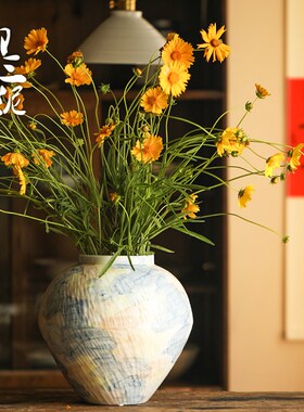 好货彩绘景德镇现代简约陶瓷插花花瓶ins摆件客厅可水培陶艺干花
