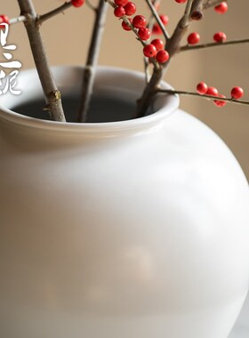 好货简约插花瓶干花瓶客厅轻奢简约白色陶罐陶瓷花瓶侘寂ins风插