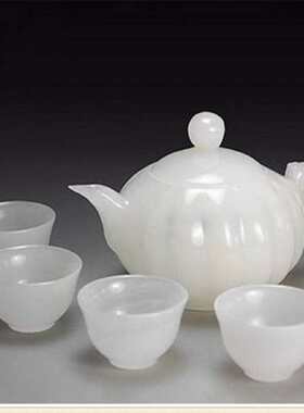 极速厂家阿富汗玉茶具 玉器酒具摆件玉壶 茶壶酒具礼品套盒