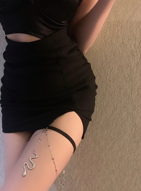 欧美小蛇大腿链流苏身体装饰锁骨链女夏季性感度假露腿裙子饰品