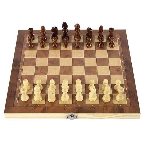 极速ssze 3 IN 1 Wooden Intern4atiionaBHSl Chess Set Wooden C - 图3