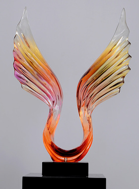 客厅酒店样板房售楼处透明雕塑艺术品玄关摆件工艺品家居软装饰品