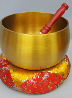纯铜金钵摆件 铜磬佛家钵盂法器修行静心钵音疗钵佛音碗 铜金钵