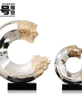 酒店抽象雕塑摆件现代样板房客厅桌面玄关家居软装饰品创意艺术品