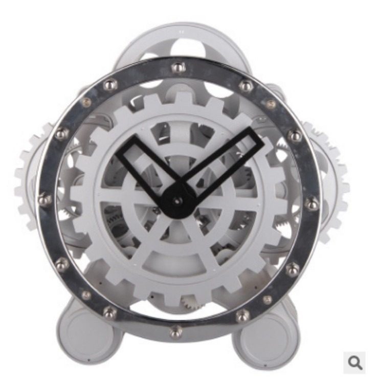 妙刻客厅钟欧式座钟双脚齿轮旋转钟创意钟表时钟不锈钢装饰表批发,淘宝优惠券,粉丝福利购,淘宝优惠卷