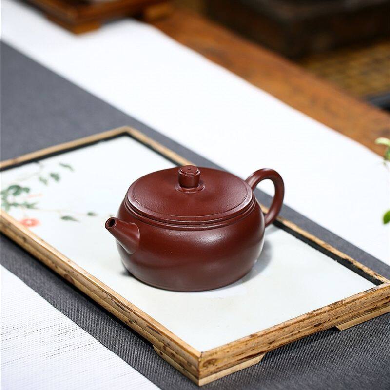 Yixing authentic purple sand pot original ore purple bamboo mud well rail pot household high-end teapot tea set teapot