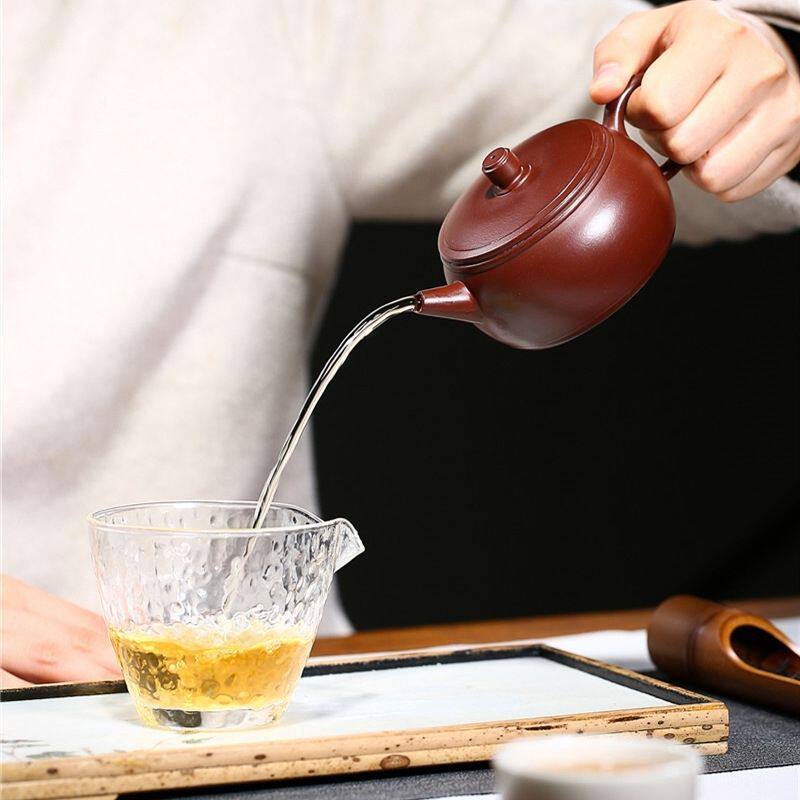 Yixing authentic purple sand pot original ore purple bamboo mud well rail pot household high-end teapot tea set teapot