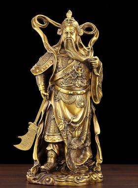 瑞居黄铜韦陀菩萨珈蓝关公佛像摆件黄铜韦陀珈蓝护法铜像纯铜