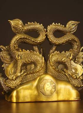 黄铜避火龙摆件厨房在西北角乾卦用品火烧天门铜龙避火龙