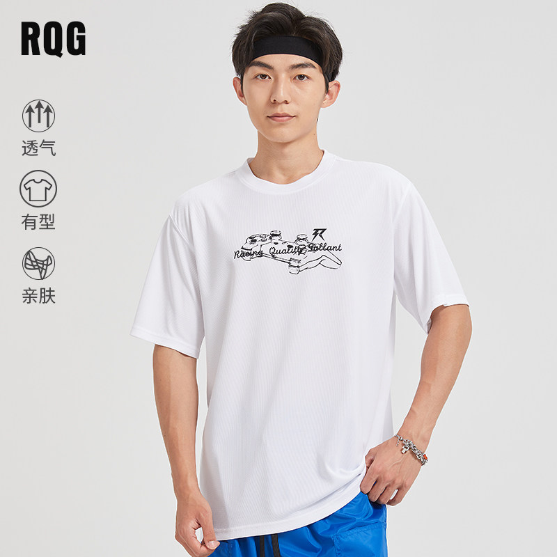 短袖t恤男夏季2025新款青少年半袖体恤衫初中生男生速干上衣服潮