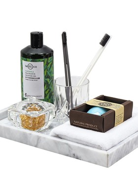 蜡烛香薰摆件北欧风大理石长方形托盘家居样板房洗手间台面软饰品