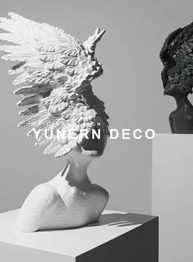 现代轻奢高档软装饰品样板房间人物造型酒店艺术品大型雕塑摆件