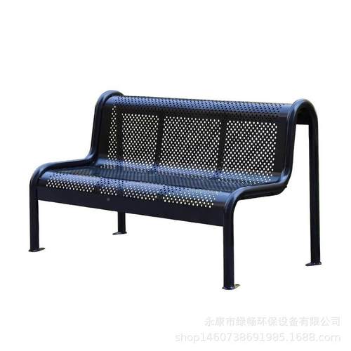 户外园长公椅篮场金属室外长条凳铁艺小广场双人防区水防球LC-021 - 图3