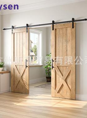 谷仓门吊轨滑轮移门轨道室内门厨房门美式滑轮吊轨吊滑五金配件