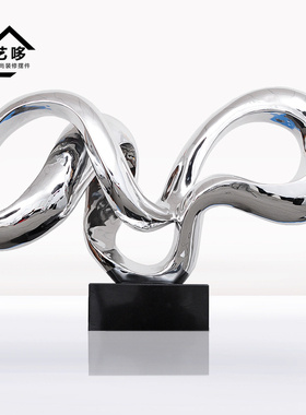 创意酒店大堂会所抽象雕塑摆件家居电镀桌面艺术品软装配饰工艺品